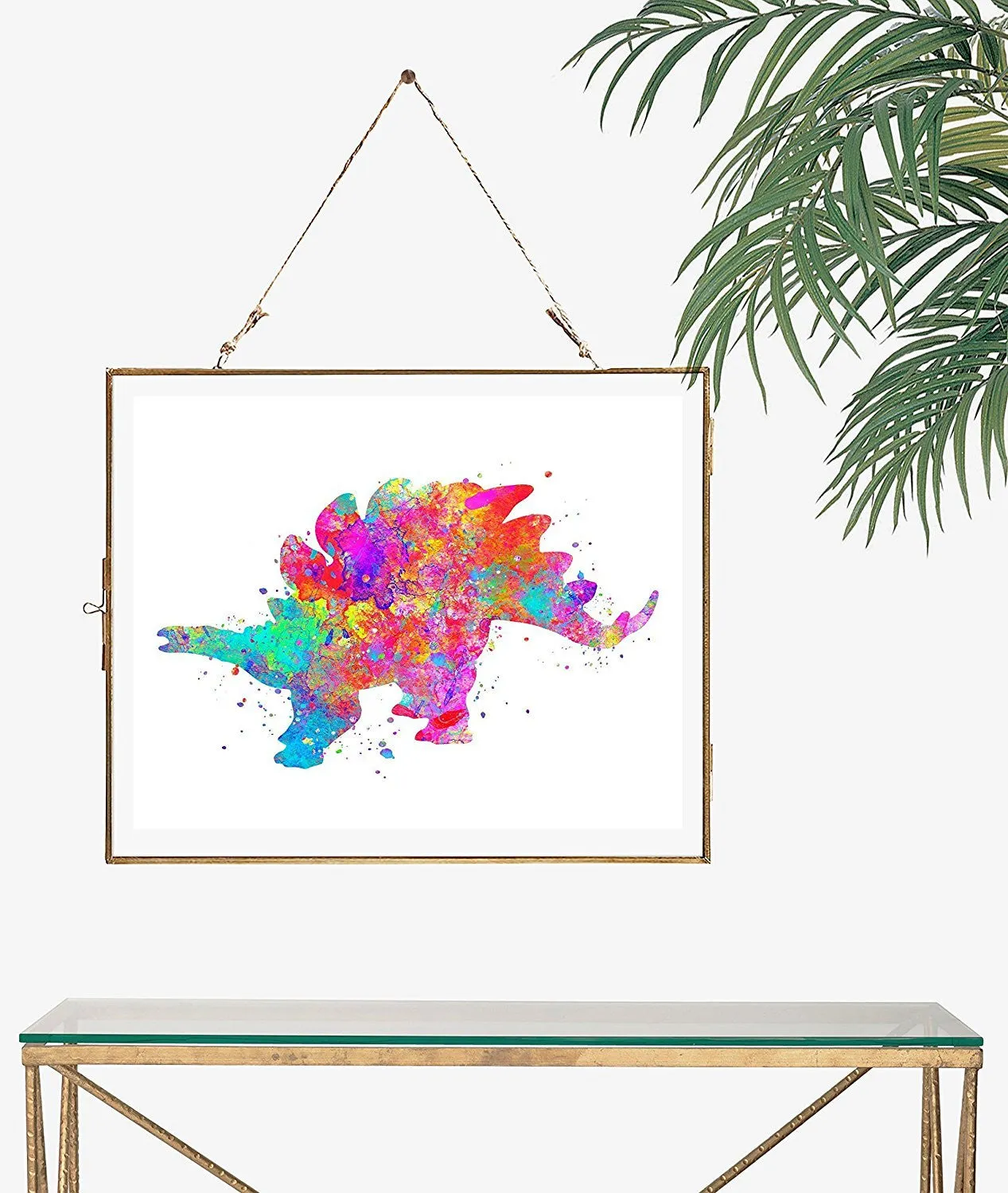 Stegosaurus  Watercolor  Art Print - Unframed