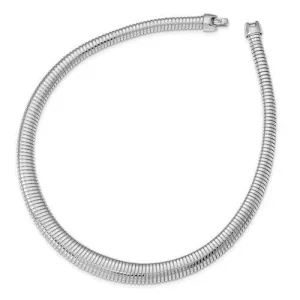 Sterling Silver Ribbed Neck Wire Collar Necklace 16mm