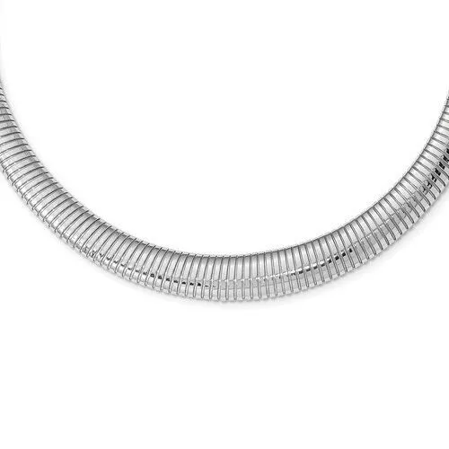 Sterling Silver Ribbed Neck Wire Collar Necklace 16mm
