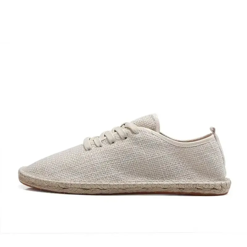 Summer Linen Breathable Casual Flats Shoes Mens Espadrilles Loafers Fashion Men Canvas Shoes Casual Fisherman Driving Footwear