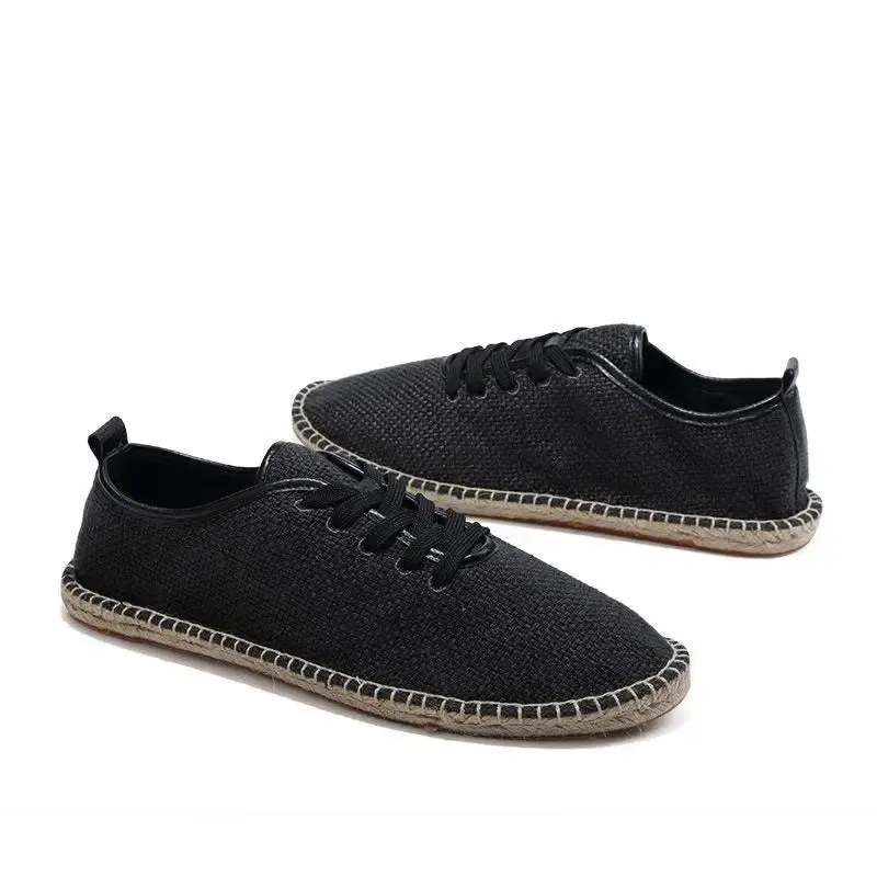 Summer Linen Breathable Casual Flats Shoes Mens Espadrilles Loafers Fashion Men Canvas Shoes Casual Fisherman Driving Footwear