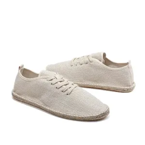 Summer Linen Breathable Casual Flats Shoes Mens Espadrilles Loafers Fashion Men Canvas Shoes Casual Fisherman Driving Footwear