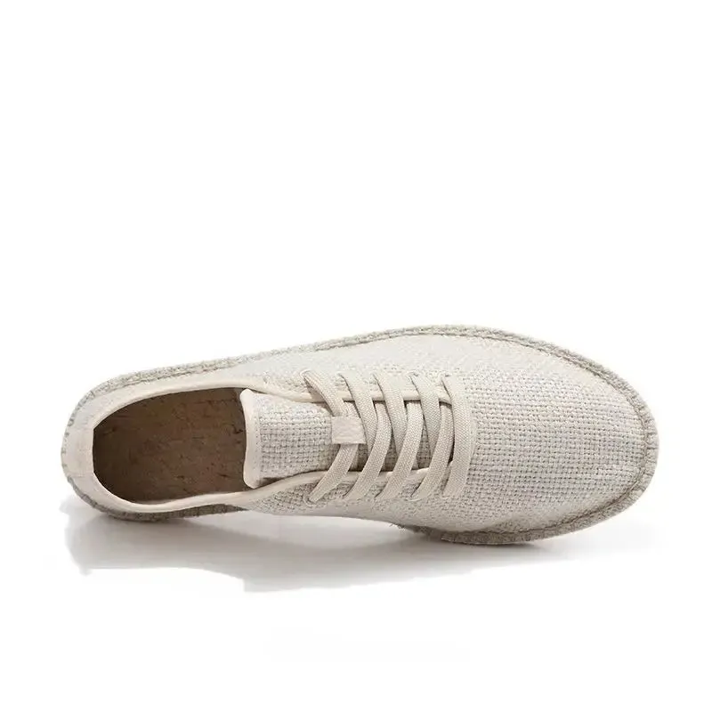 Summer Linen Breathable Casual Flats Shoes Mens Espadrilles Loafers Fashion Men Canvas Shoes Casual Fisherman Driving Footwear