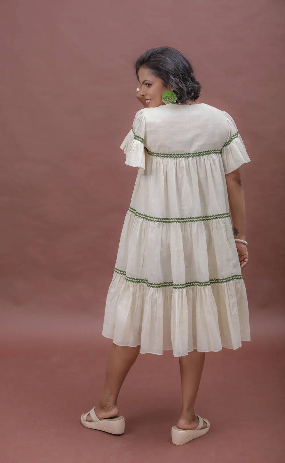 Summer Sway Flared Sleeve Cotton Dress