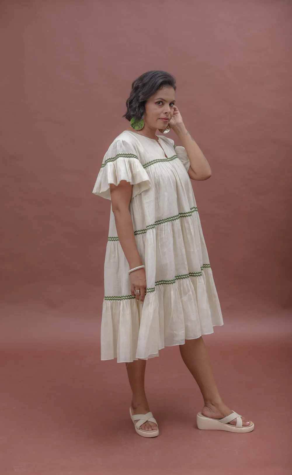 Summer Sway Flared Sleeve Cotton Dress