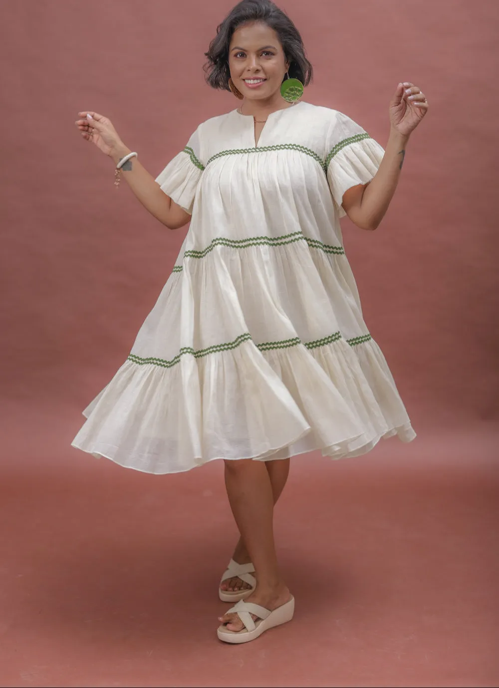 Summer Sway Flared Sleeve Cotton Dress