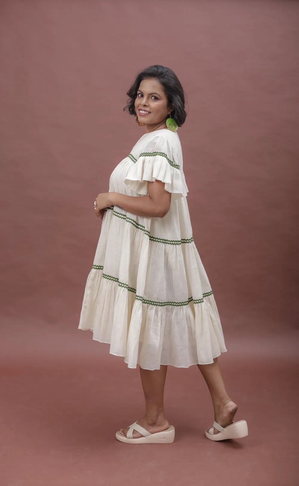 Summer Sway Flared Sleeve Cotton Dress
