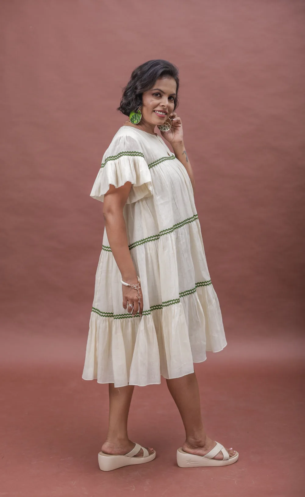 Summer Sway Flared Sleeve Cotton Dress