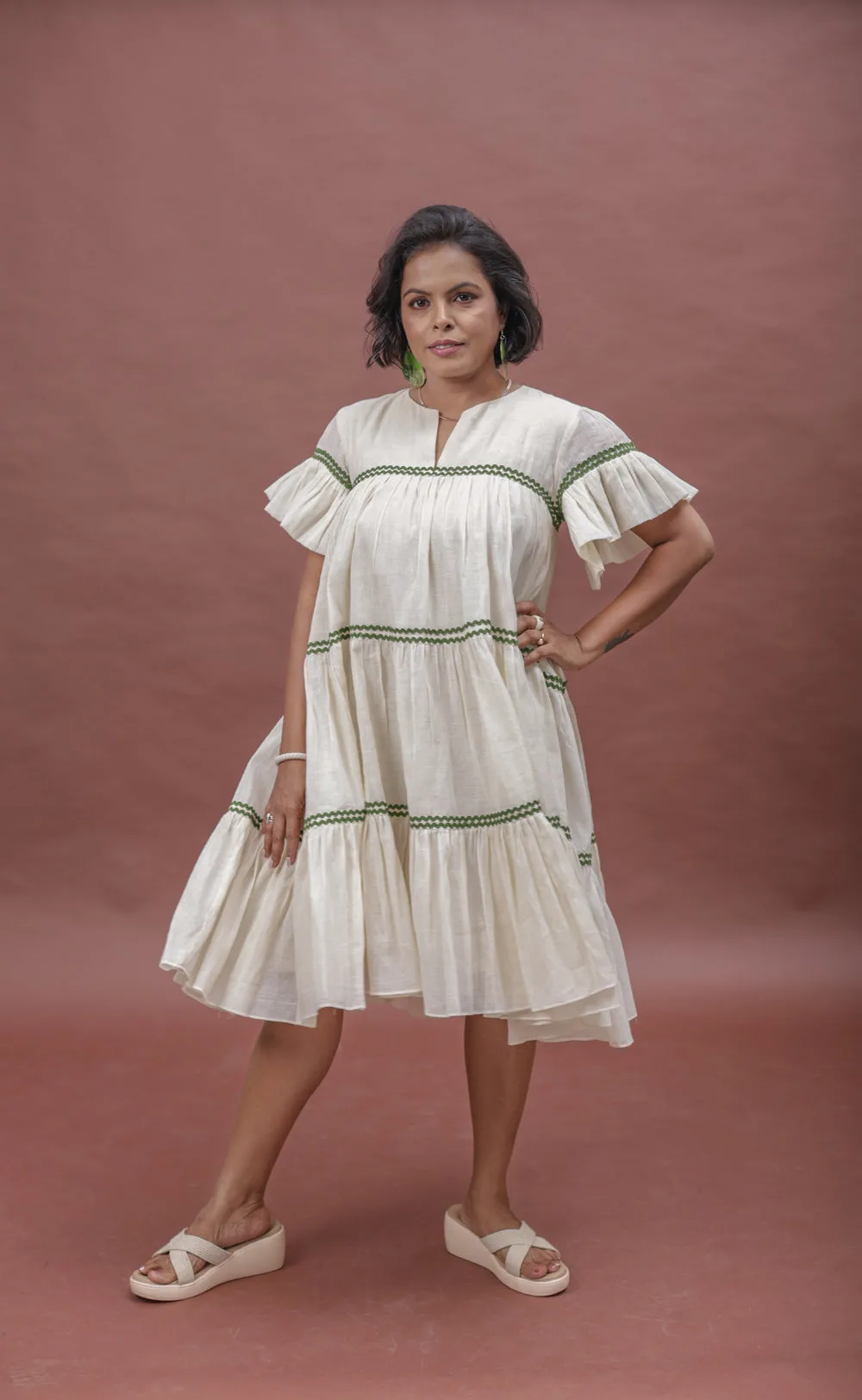 Summer Sway Flared Sleeve Cotton Dress