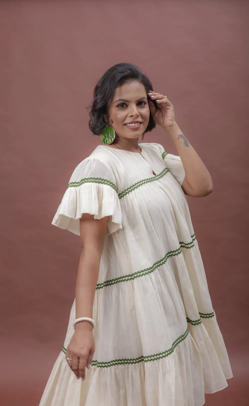 Summer Sway Flared Sleeve Cotton Dress