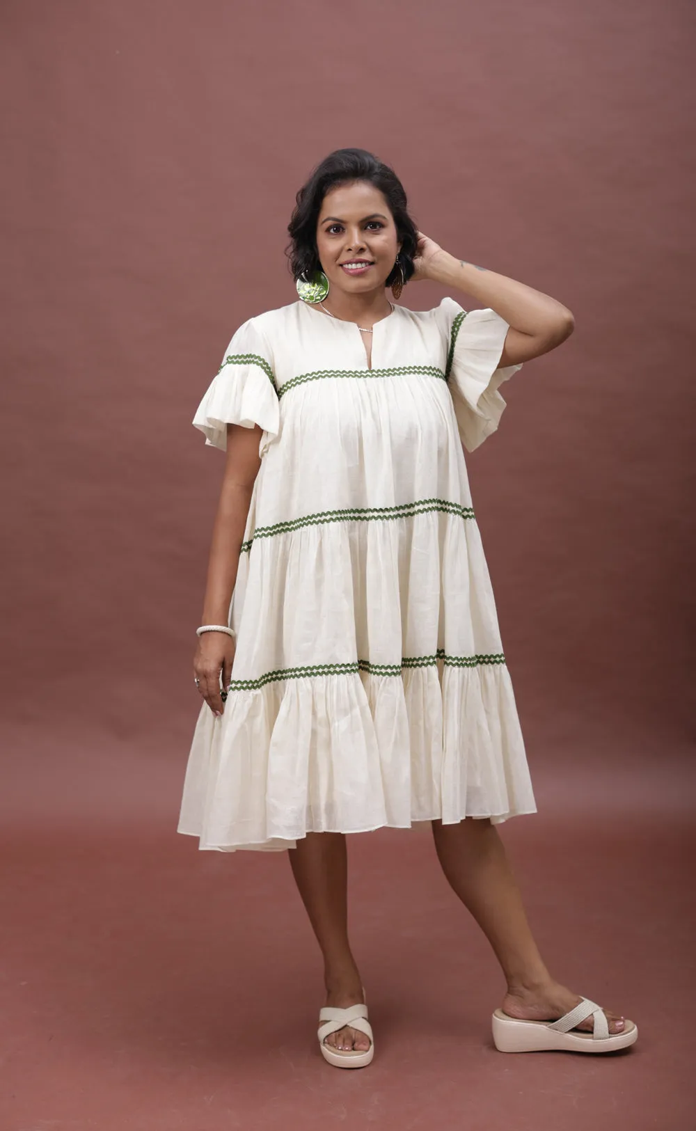 Summer Sway Flared Sleeve Cotton Dress