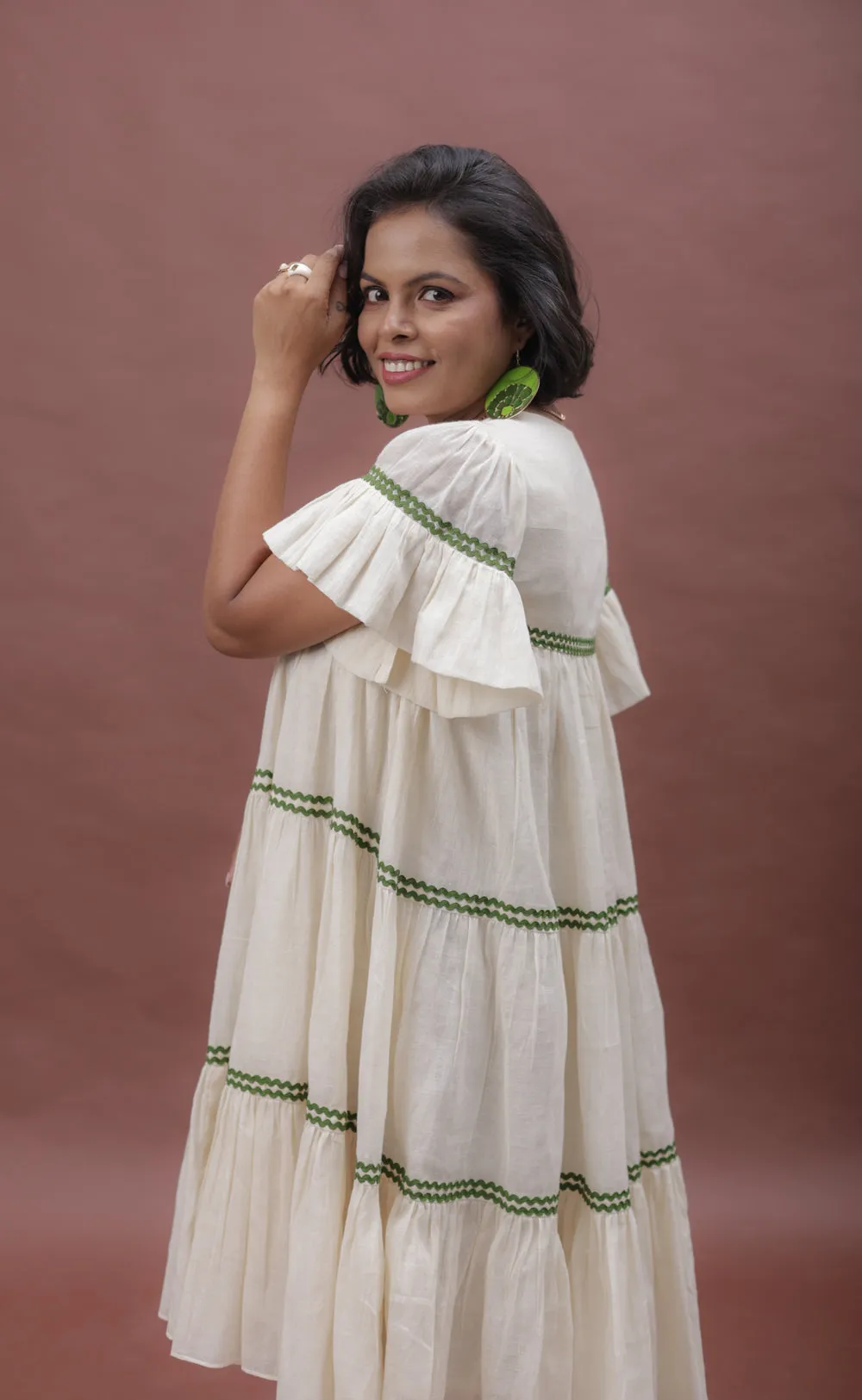 Summer Sway Flared Sleeve Cotton Dress