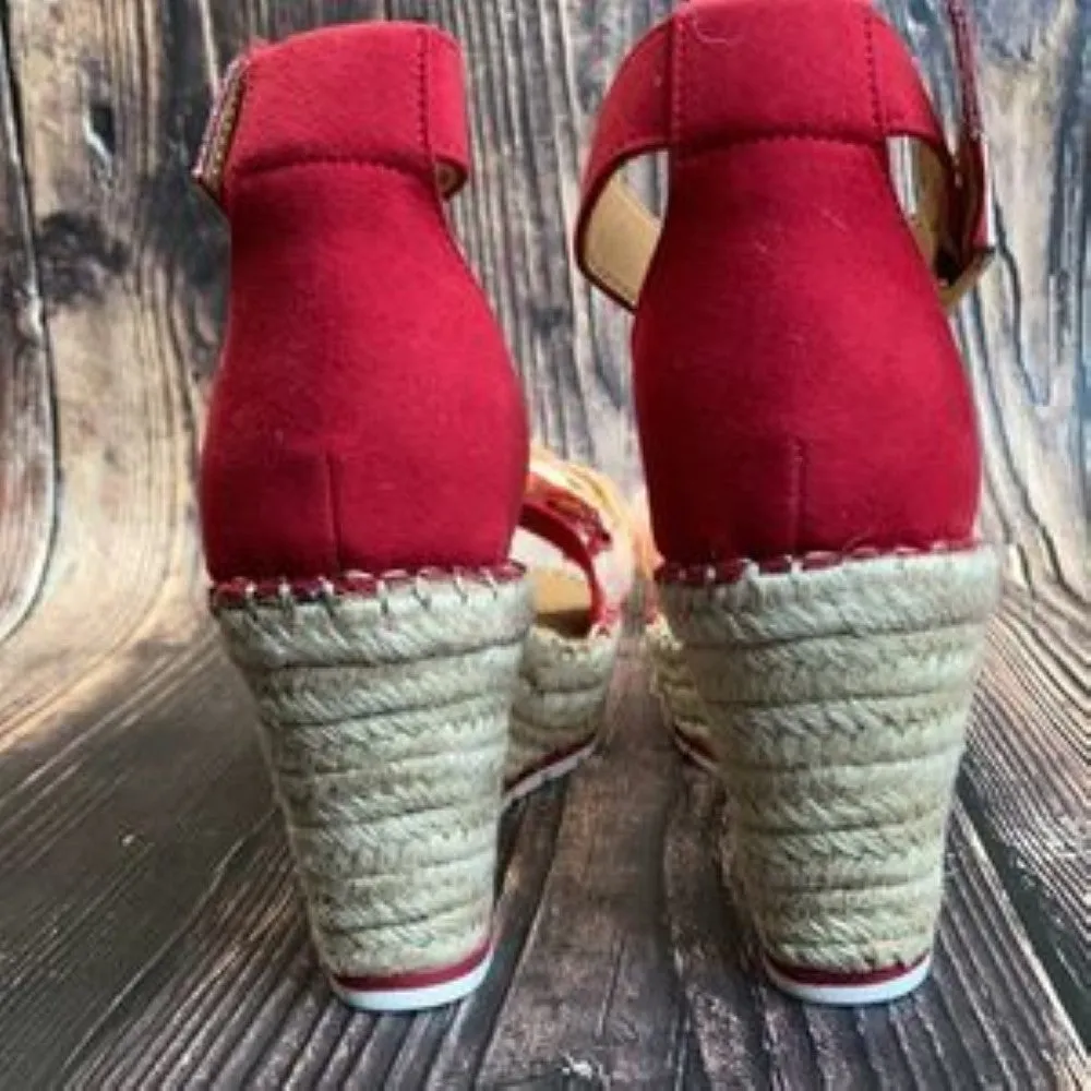 Sun Stone Red Manmade Sandals 9M