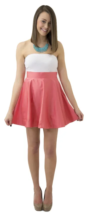 Sydney Skirt- Coral- Cotton Sateen Lightweight Unlined