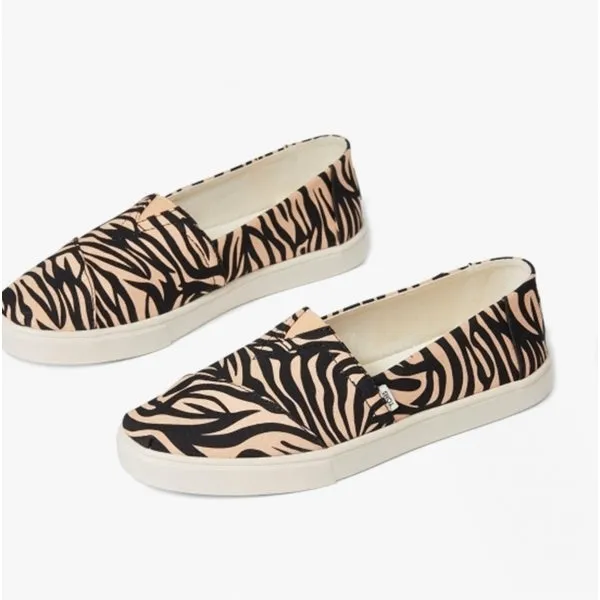 TOMS ALPARGATA CUPSOLE TIGER Womens Cotton Slip-On Shoes Tan