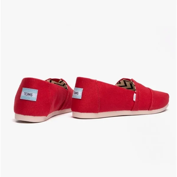 TOMS ALPARGATA Womens Cotton Espadrille Red