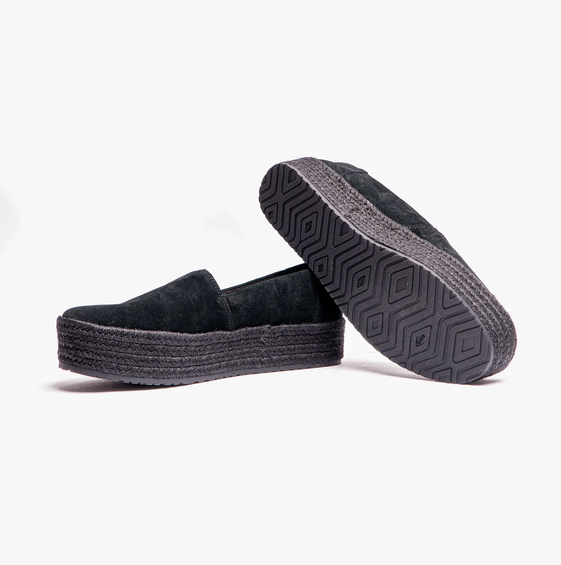 TOMS VALENCIA Womens Espadrille Black/Black