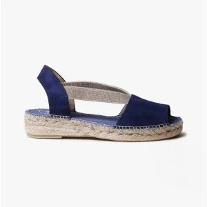 Toni Pons ELLA Womens Suede Open-Toe Espadrilles Navy