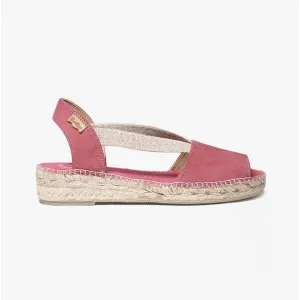 Toni Pons ELLA Womens Suede Open-Toe Espadrilles Raspberry