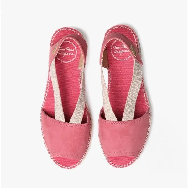 Toni Pons ELLA Womens Suede Open-Toe Espadrilles Raspberry