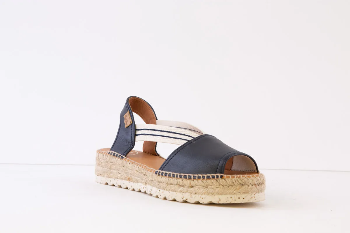 TONI PONS - ESTEL FLAT ELASTIC STRAP SANDAL - NAVY