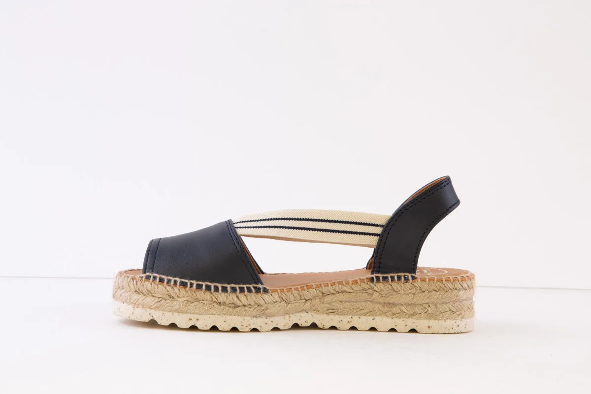 TONI PONS - ESTEL FLAT ELASTIC STRAP SANDAL - NAVY