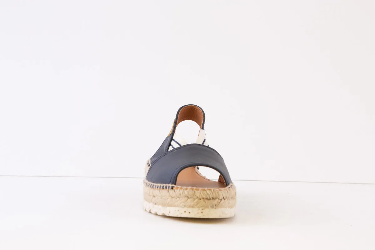 TONI PONS - ESTEL FLAT ELASTIC STRAP SANDAL - NAVY