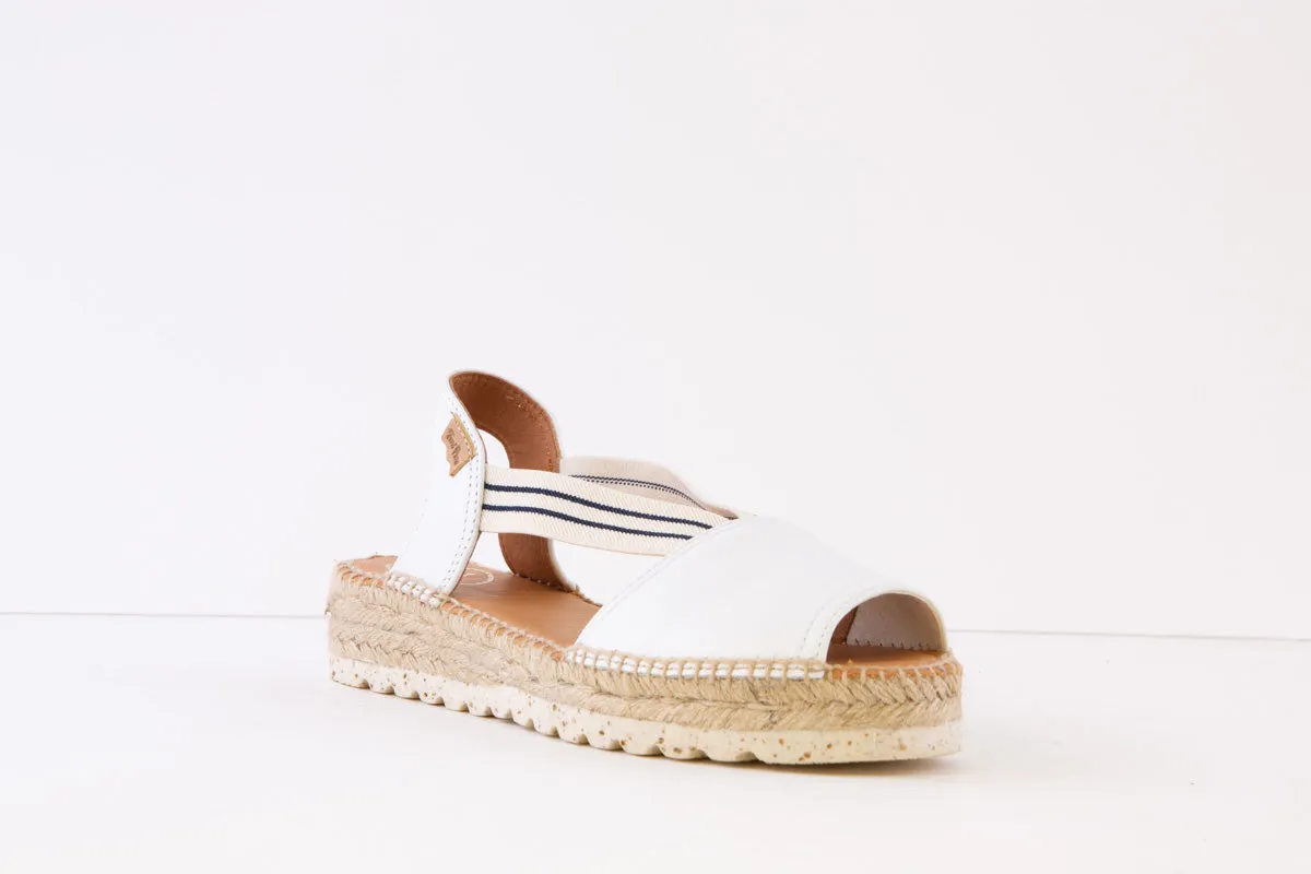 TONI PONS - ESTEL FLAT ELASTIC STRAP SANDAL - WHITE