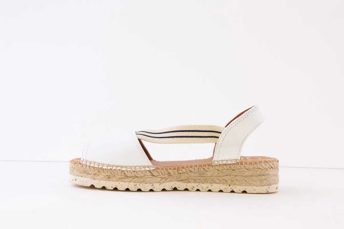 TONI PONS - ESTEL FLAT ELASTIC STRAP SANDAL - WHITE