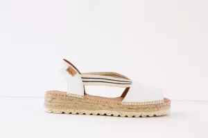 TONI PONS - ESTEL FLAT ELASTIC STRAP SANDAL - WHITE