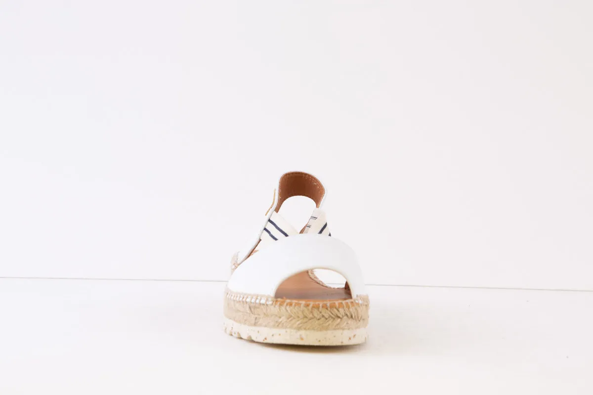 TONI PONS - ESTEL FLAT ELASTIC STRAP SANDAL - WHITE
