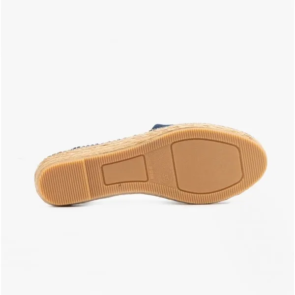 Toni Pons NURIA Womens Suede Espadrille Sandals Navy