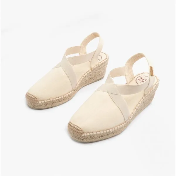 Toni Pons TER Womens Wedge Espadrille Sandals Ecru