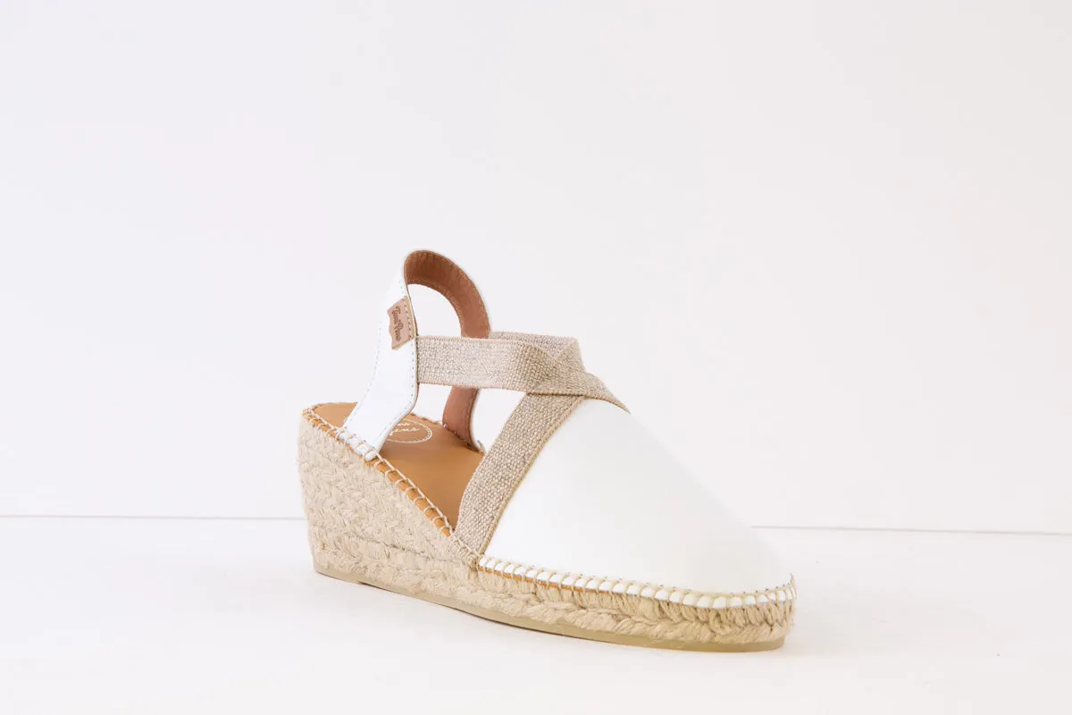 TONI PONS - TOSSA MEDIUM WEDGE SLING-BACK SHOE - WHITE
