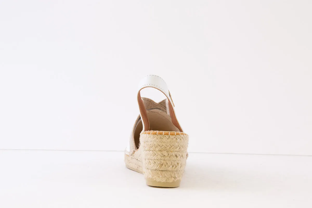 TONI PONS - TOSSA MEDIUM WEDGE SLING-BACK SHOE - WHITE