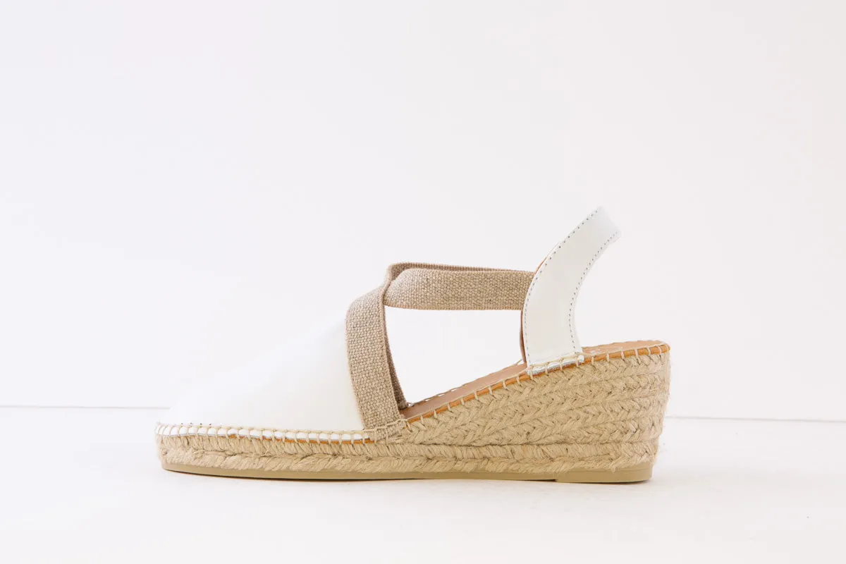 TONI PONS - TOSSA MEDIUM WEDGE SLING-BACK SHOE - WHITE