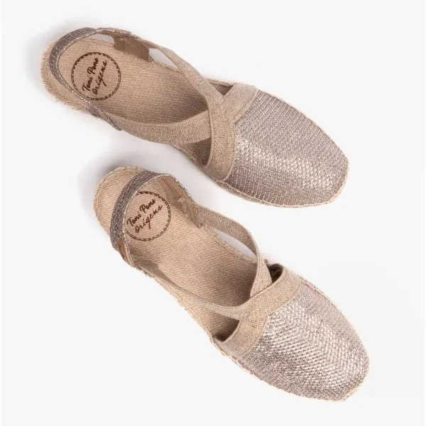 Toni Pons VELINO Womens Wedge Espadrilles Platinum