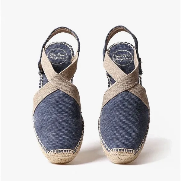Toni Pons VERDI Womens Vegan Espadrilles Sandals Blue