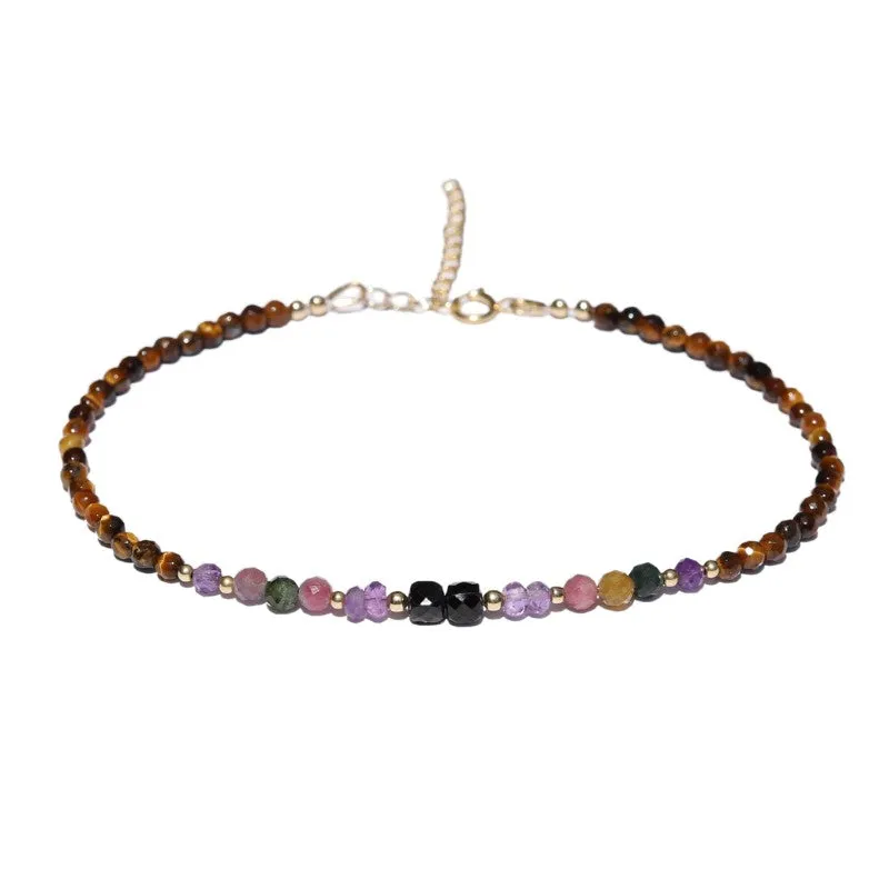 Tourmaline & Tiger's Eye Luxury Anklet
