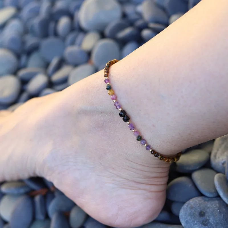 Tourmaline & Tiger's Eye Luxury Anklet