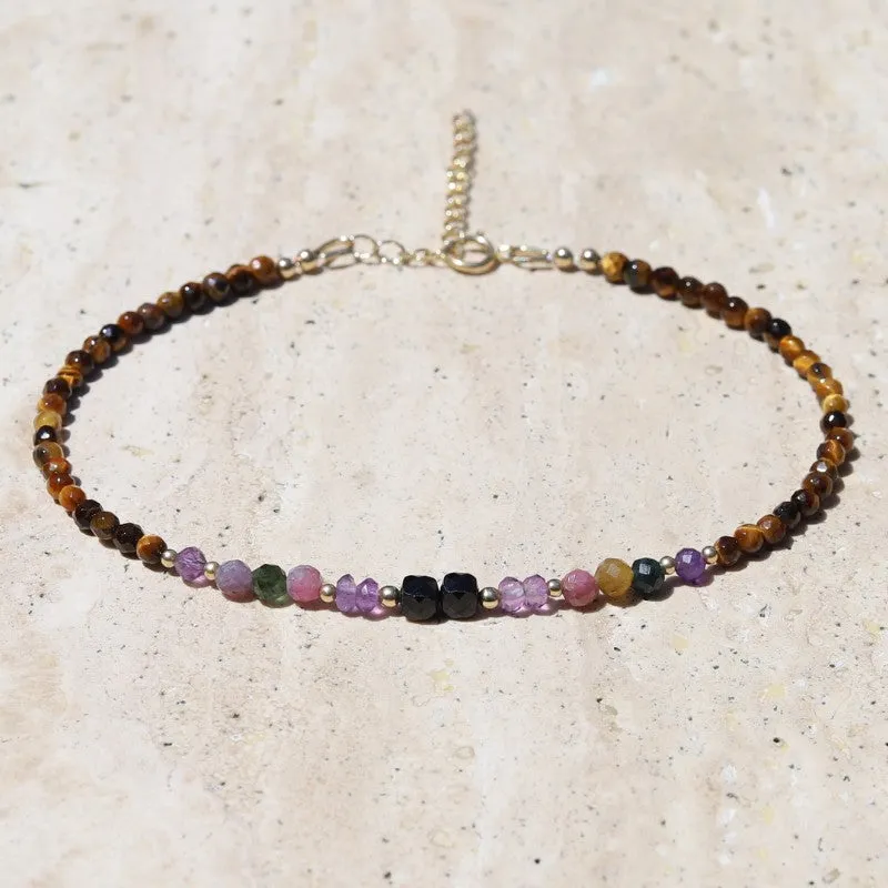 Tourmaline & Tiger's Eye Luxury Anklet
