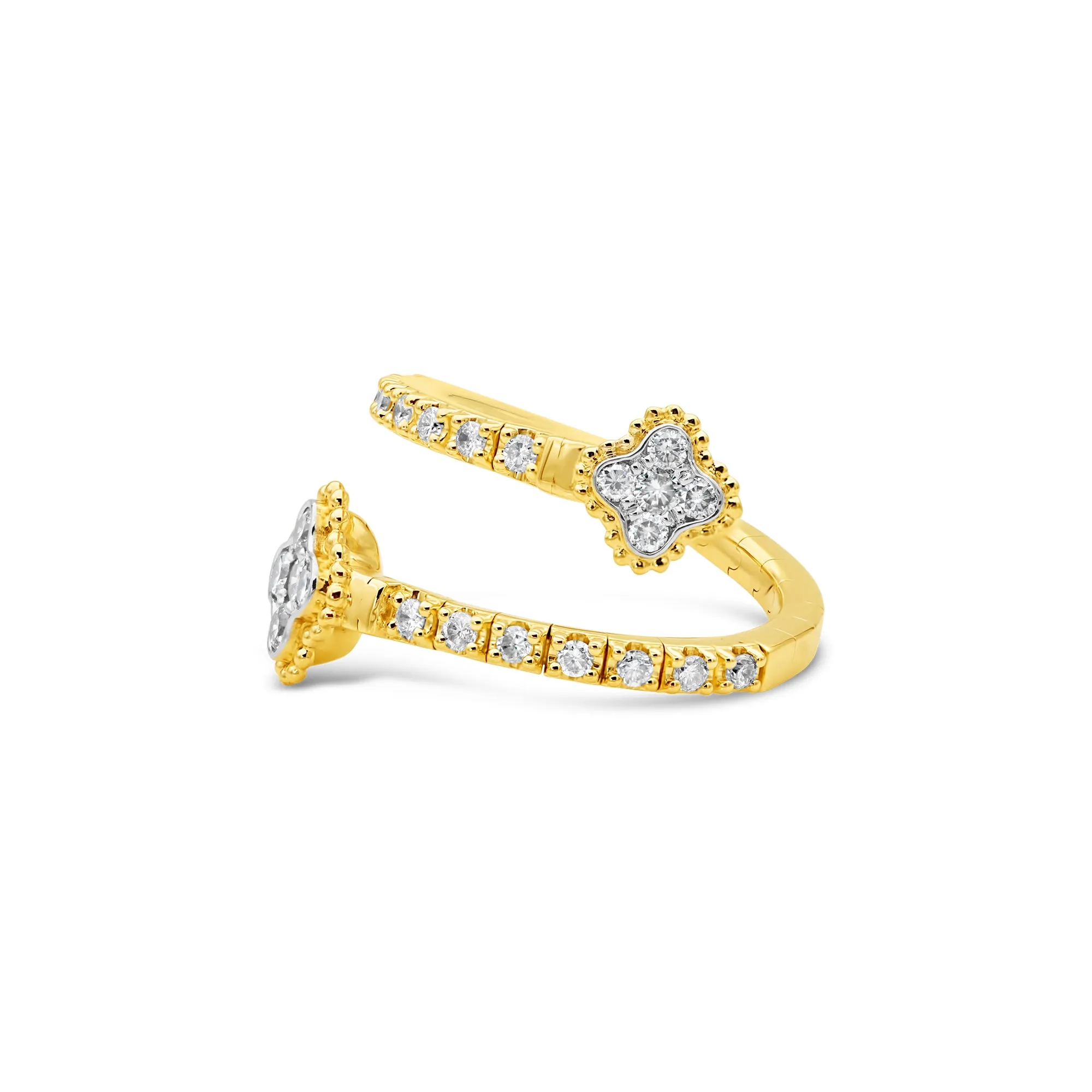 Two Tone Double Clover Flex Ring