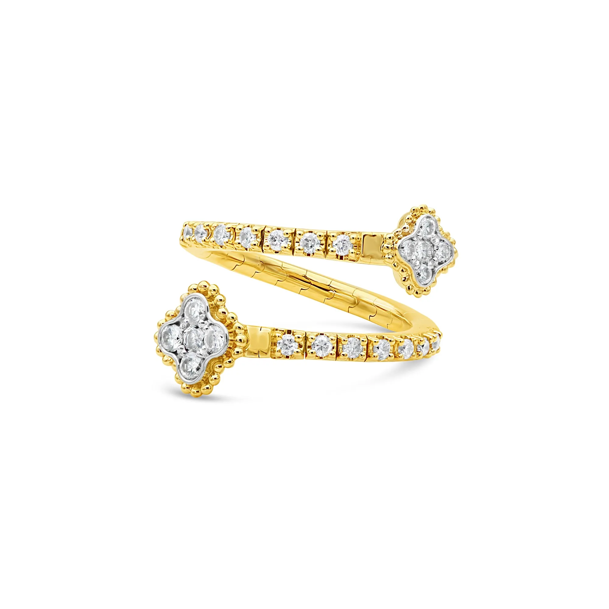 Two Tone Double Clover Flex Ring