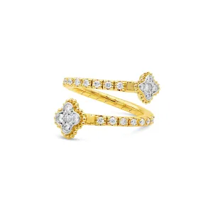 Two Tone Double Clover Flex Ring