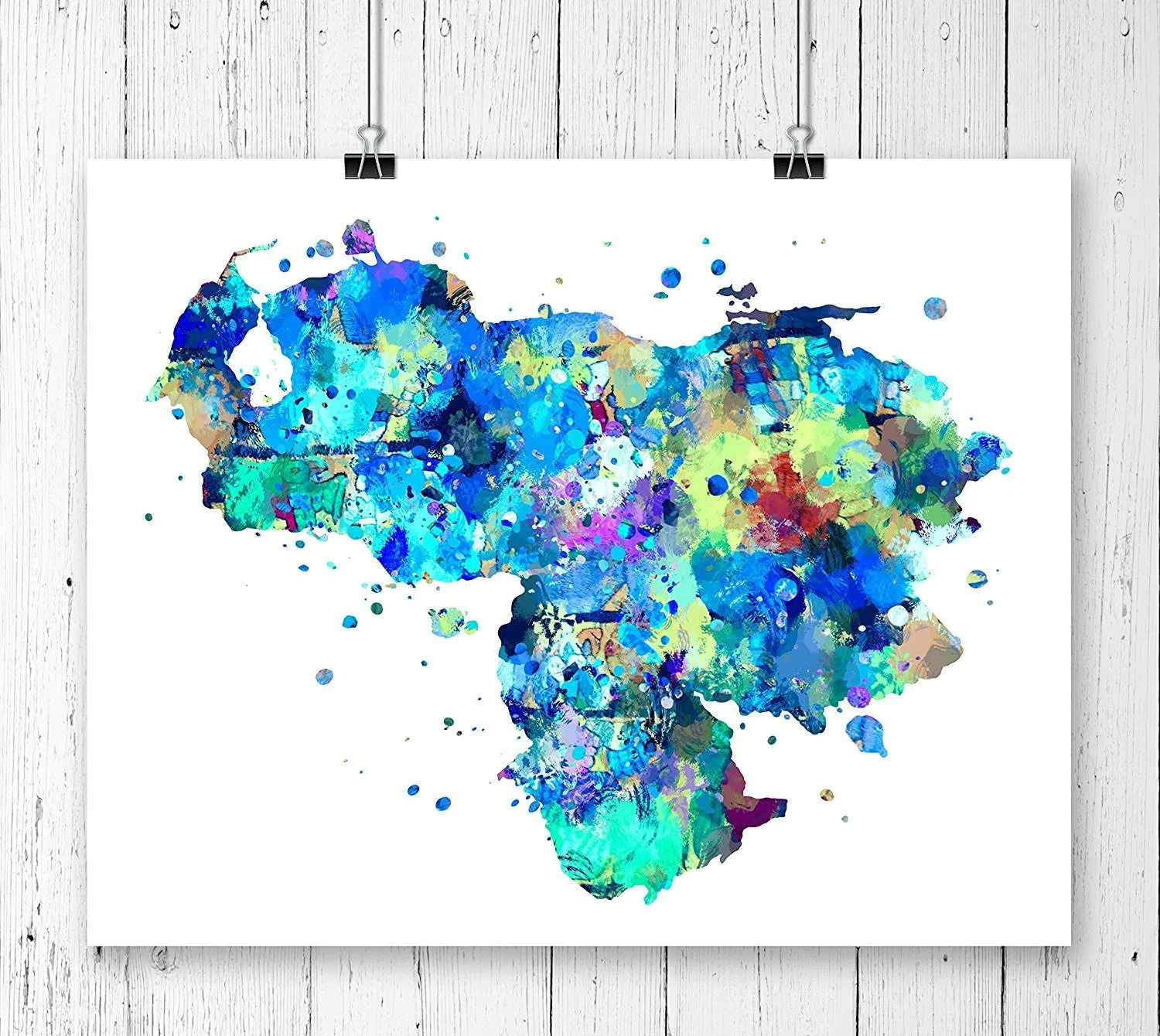 Venezuela Map Art Print - Unframed