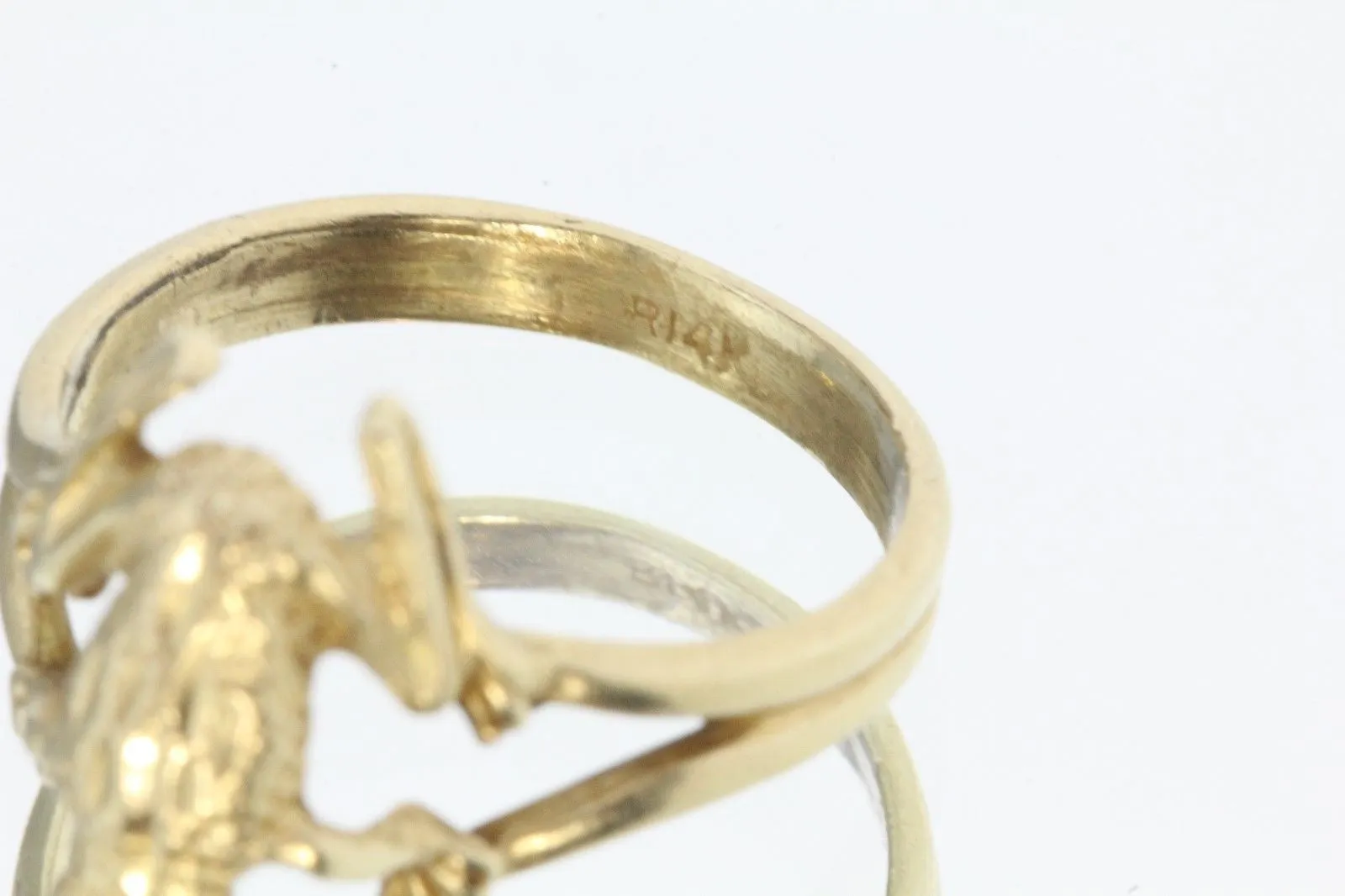 Vintage 14K Gold Figural Cute Baby Frog / Toad Sturdy Ring