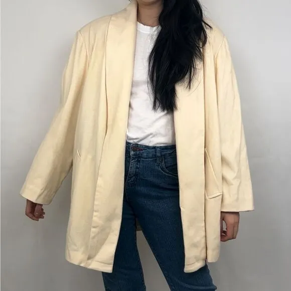 Vintage Herman Kay Cream 100% Wool Lightweight Coat
