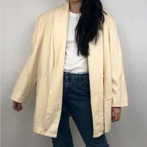 Vintage Herman Kay Cream 100% Wool Lightweight Coat
