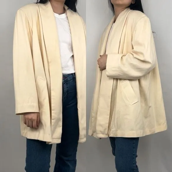 Vintage Herman Kay Cream 100% Wool Lightweight Coat