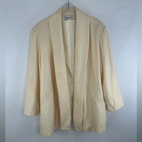 Vintage Herman Kay Cream 100% Wool Lightweight Coat